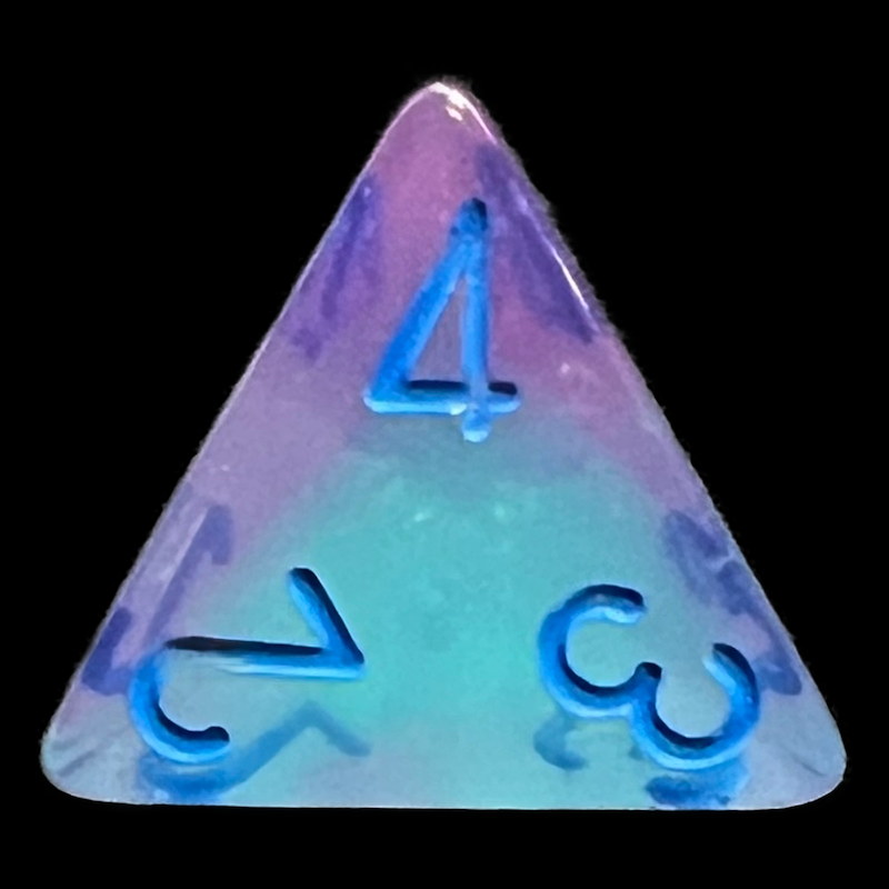 Chessex Gemini Gel Green & Pink D4 Dice