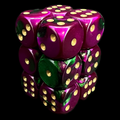 Chessex Gemini Green & Purple 12 x D6 Dice Set