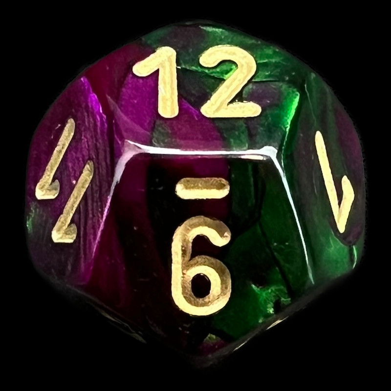 Chessex Gemini Green & Purple D12 Dice