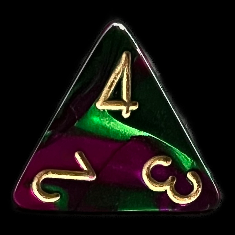 Chessex Gemini Green & Purple D4 Dice