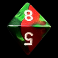 Chessex Gemini Green & Red D8 Dice - Discontinued