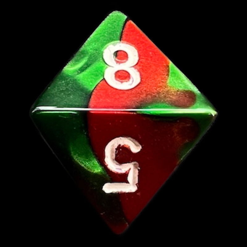 Chessex Gemini Green & Red D8 Dice - Discontinued