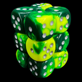 Chessex Gemini Green & Yellow 12 x D6 Dice Set