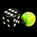 Chessex Gemini Green & Yellow 12mm D6 Spot Dice