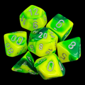 Chessex Gemini Green & Yellow 7 Dice Polyset