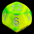Chessex Gemini Green & Yellow D12 Dice
