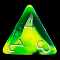 Chessex Gemini Green & Yellow D4 Dice