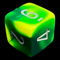 Chessex Gemini Green & Yellow D6 Dice