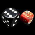 Chessex Gemini Orange & Steel 12mm D6 Spot Dice - Discontinued