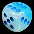 Chessex Gemini Pearl Turquoise & White 16mm D6 Spot Dice