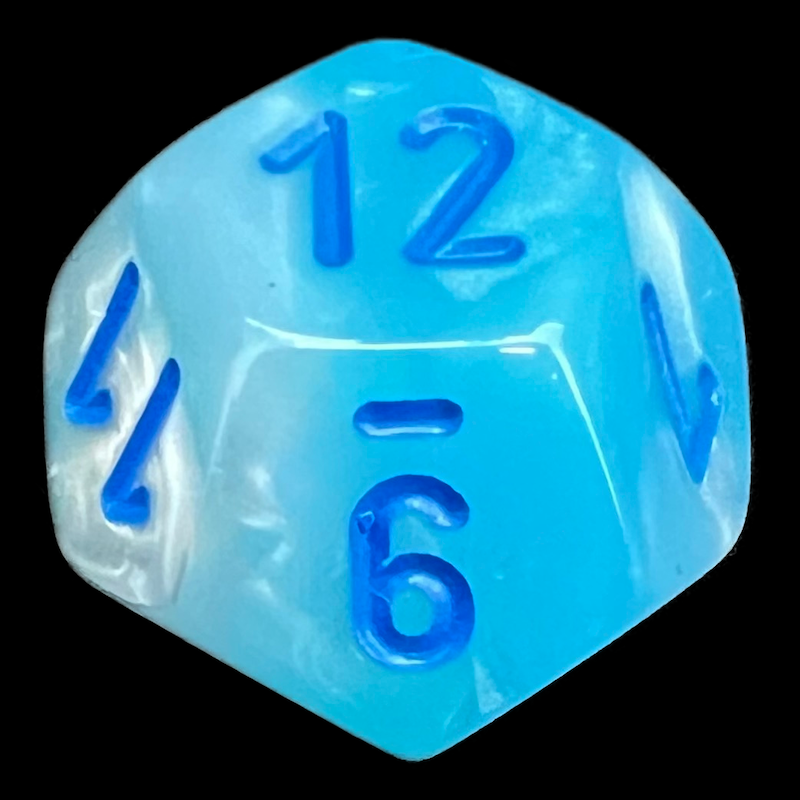 Chessex Gemini Pearl Turquoise & White D12 Dice