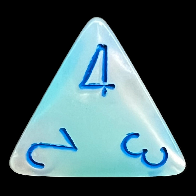 Chessex Gemini Pearl Turquoise & White D4 Dice
