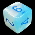 Chessex Gemini Pearl Turquoise & White D6 Dice