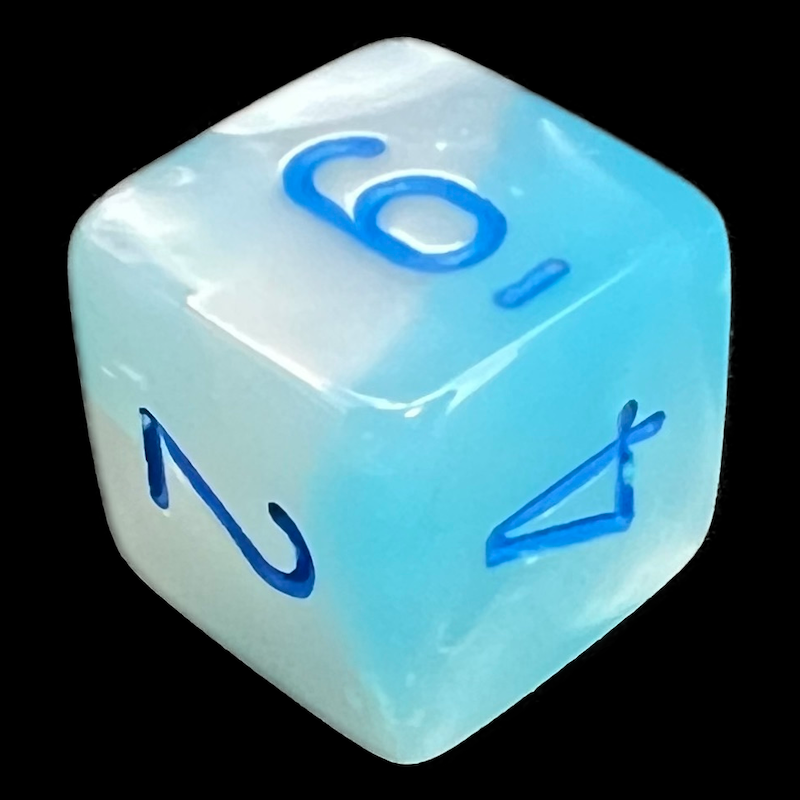 Chessex Gemini Pearl Turquoise & White D6 Dice