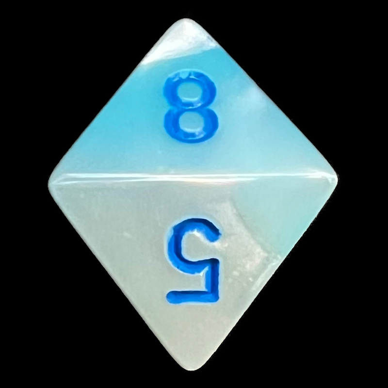 Chessex Gemini Pearl Turquoise & White D8 Dice