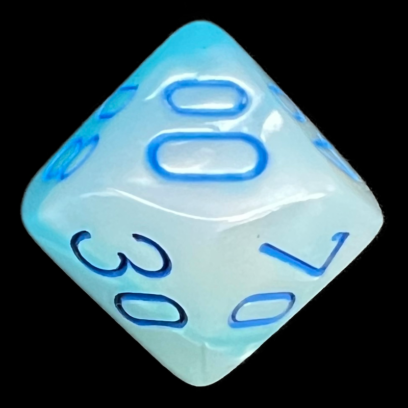 Chessex Gemini Pearl Turquoise & White Percentile Dice
