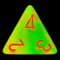 Chessex Gemini Plasma Green & Teal Luminary Glow In Dark D4 Dice