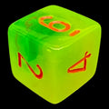 Chessex Gemini Plasma Green & Teal Luminary Glow In Dark D6 Dice
