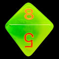 Chessex Gemini Plasma Green & Teal Luminary Glow In Dark D8 Dice