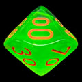 Chessex Gemini Plasma Green & Teal Luminary Glow In Dark Percentile Dice