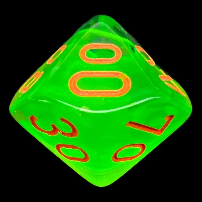 Chessex Gemini Plasma Green & Teal Luminary Glow In Dark Percentile Dice