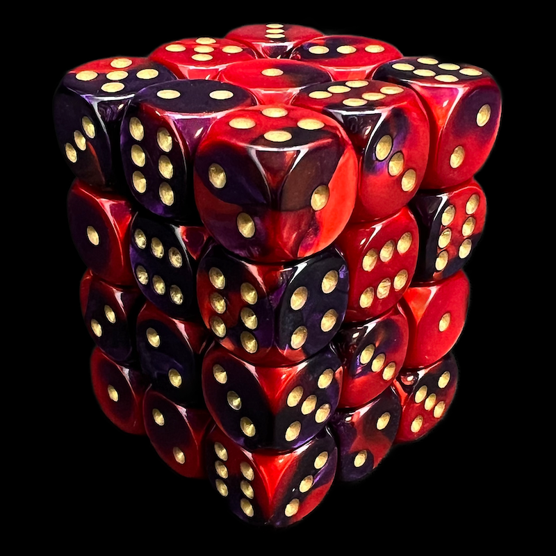 Chessex Gemini Purple & Red 36 x D6 Dice Set