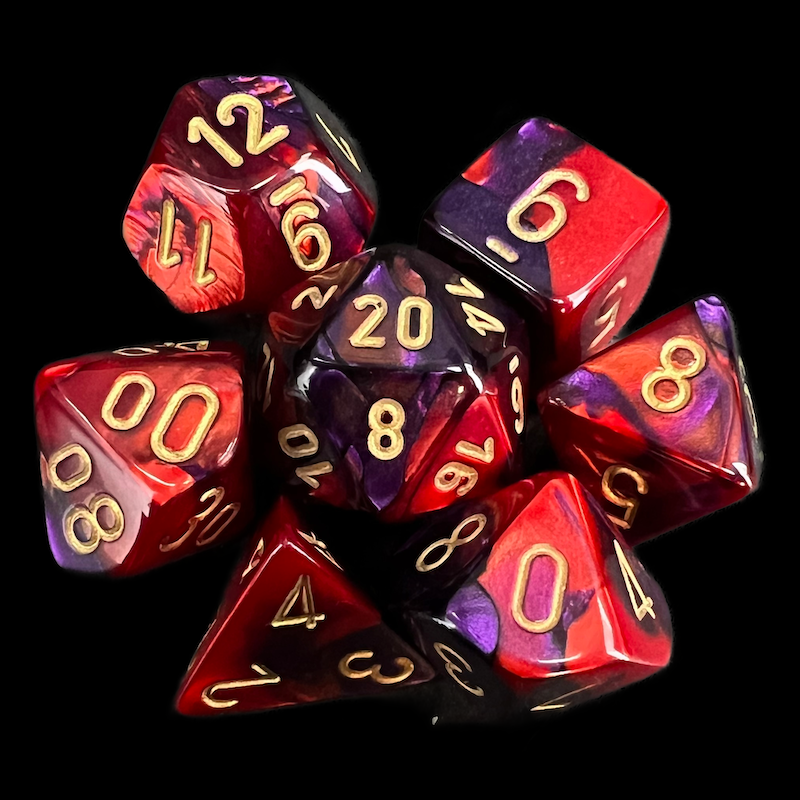 Chessex Gemini Purple & Red 7 Dice Polyset