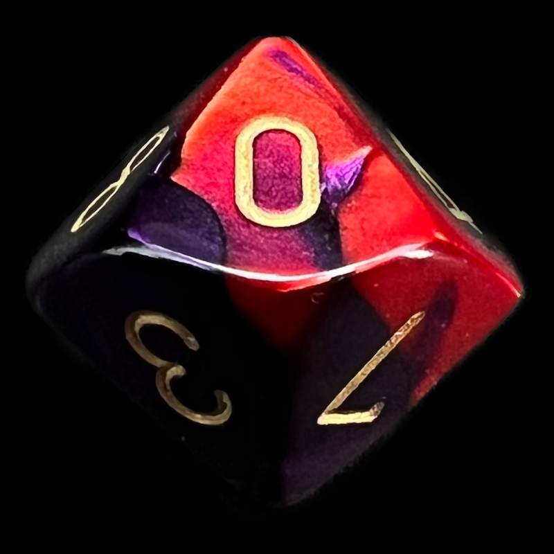 Chessex Gemini Purple & Red D10 Dice