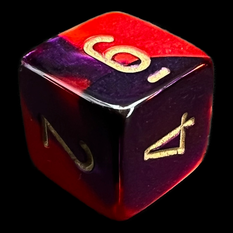 Chessex Gemini Purple & Red D6 Dice