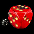 Chessex Gemini Purple & Red with Gold MASSIVE 50mm D6 Spot Dice
