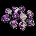 Chessex Gemini Purple & Steel 10 x D10 Dice Set
