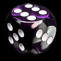 Chessex Gemini Purple & Steel 16mm D6 Spot Dice