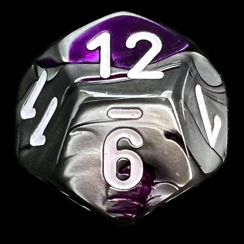 Chessex Gemini Purple & Steel D12 Dice