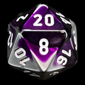 Chessex Gemini Purple & Steel D20 Dice