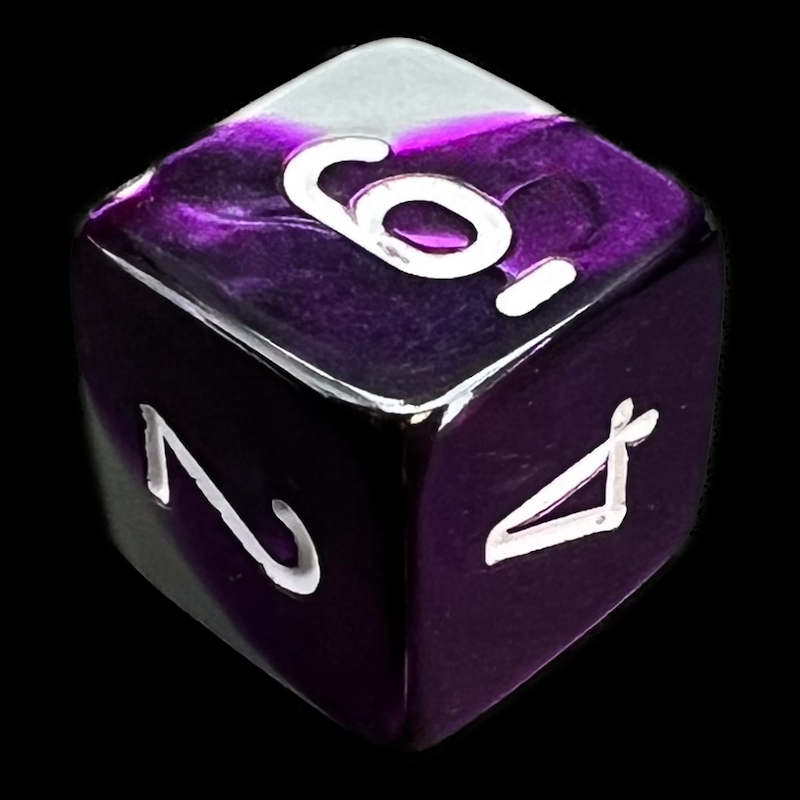 Chessex Gemini Purple & Steel D6 Dice