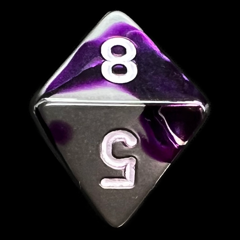 Chessex Gemini Purple & Steel D8 Dice