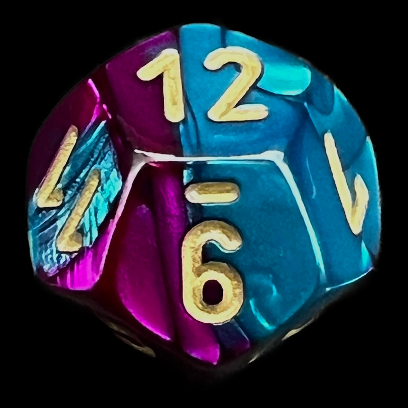 Chessex Gemini Purple & Teal D12 Dice