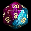 Chessex Gemini Purple & Teal D20 Dice