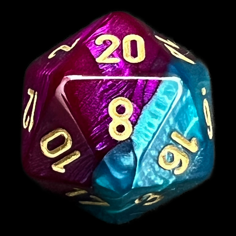 Chessex Gemini Purple & Teal D20 Dice