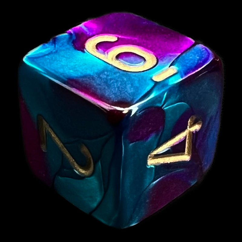 Chessex Gemini Purple & Teal D6 Dice