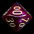 Chessex Gemini Purple & Teal Percentile Dice