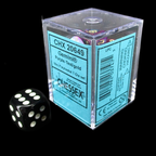Chessex Gemini Purple & Teal MINI-HEDRAL 7 Dice Polyset with Dice Cube