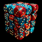 Chessex Gemini Red & Teal 36 x D6 Dice Set