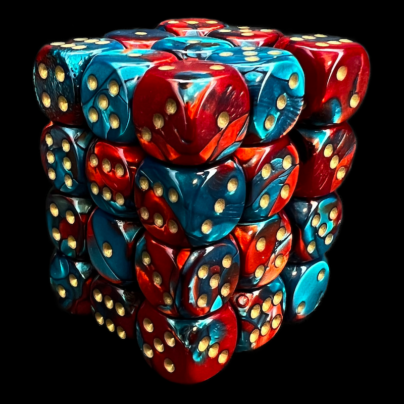 Chessex Gemini Red & Teal 36 x D6 Dice Set