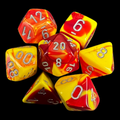 Chessex Gemini Red & Yellow 7 Dice Polyset