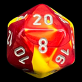 Chessex Gemini Red & Yellow D20 Dice