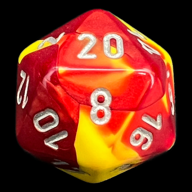 Chessex Gemini Red & Yellow D20 Dice