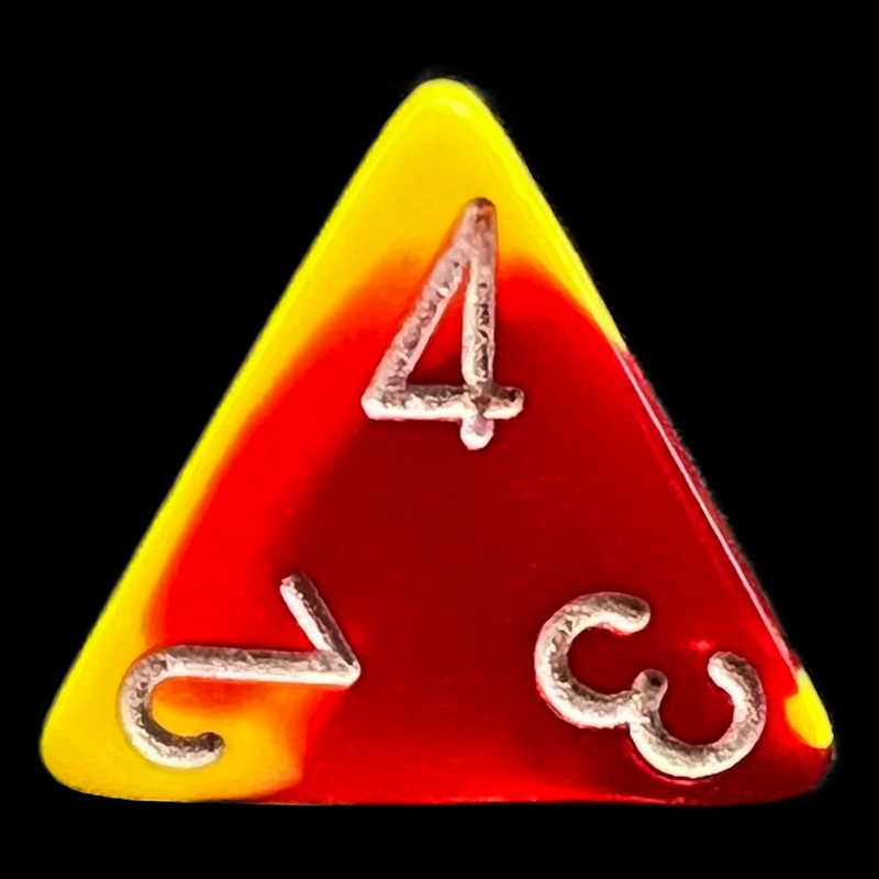 Chessex Gemini Red & Yellow D4 Dice