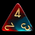 Chessex Gemini Red & Teal D4 Dice