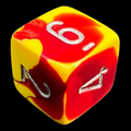 Chessex Gemini Red & Yellow D6 Dice